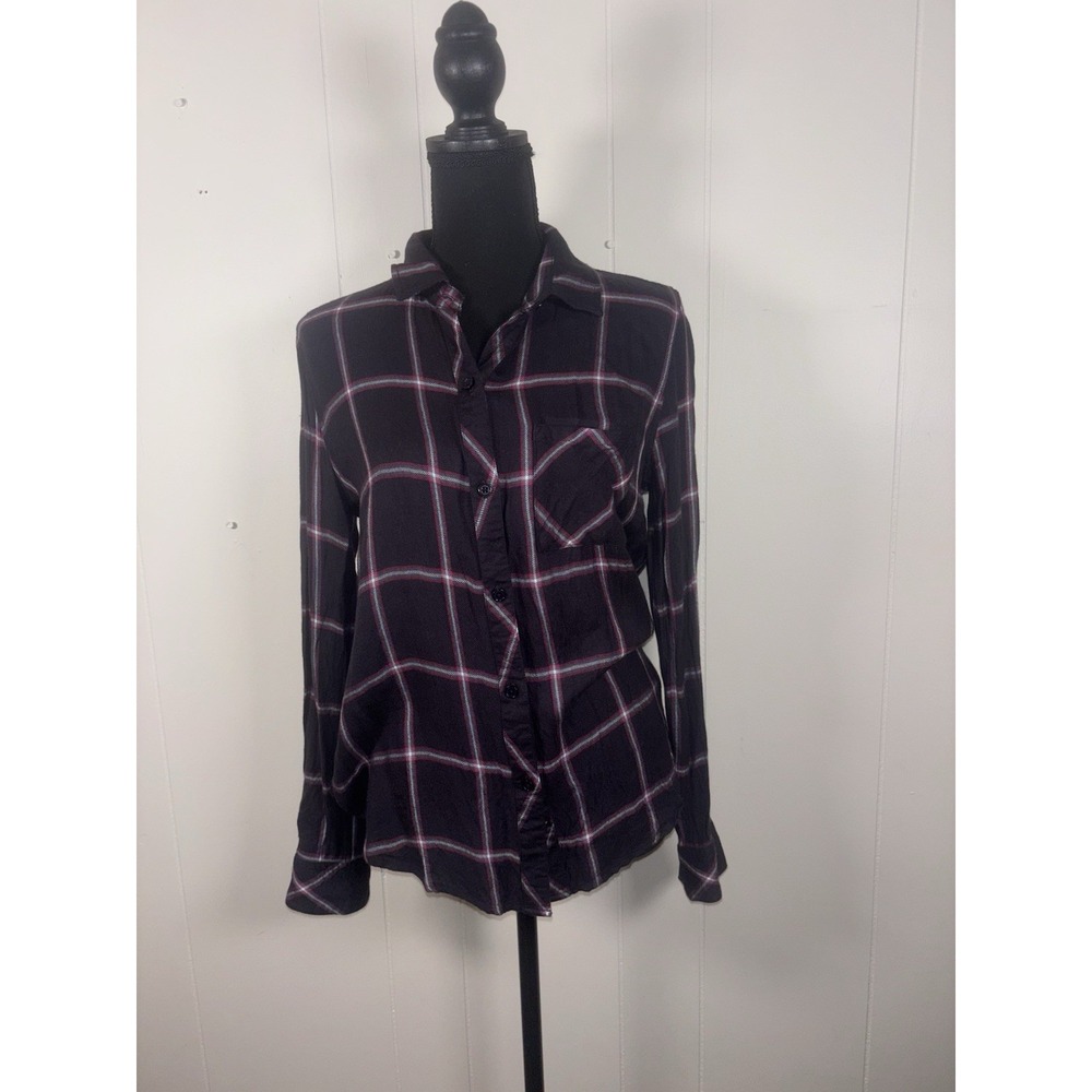 Rails Hunter Plaid Flannel Button Up Long Sleeve Shirt Sapphire‎ Magenta Small